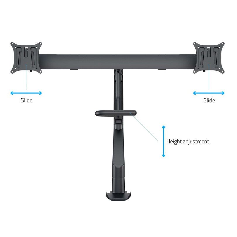 Multibrackets M VESA Gas Lift Arm w. Duo Crossbar 2 Black