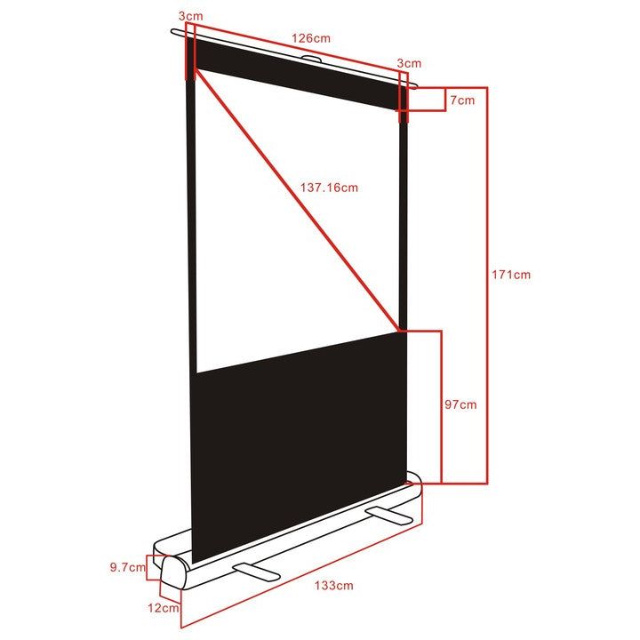 Multibrackets M 16:9 Portable Projection Screen 120x67, 54"