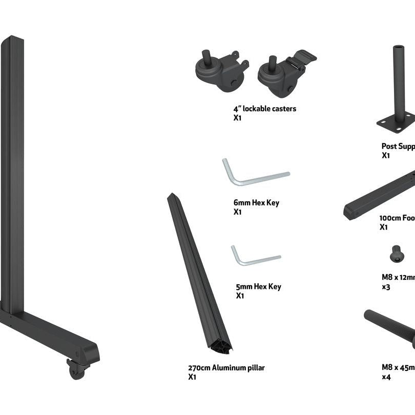 Multibrackets M Pro Series - Wheelbase 270cm Pro inc castors