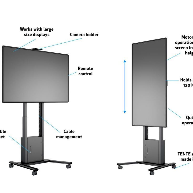 Multibrackets M Motorized Floorstand Incl cabinet & camerashelf 120kg Black