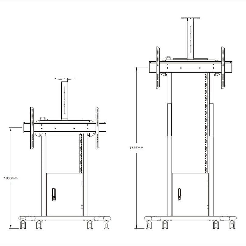 Multibrackets M Motorized Floorstand Incl cabinet & camerashelf 120kg Black