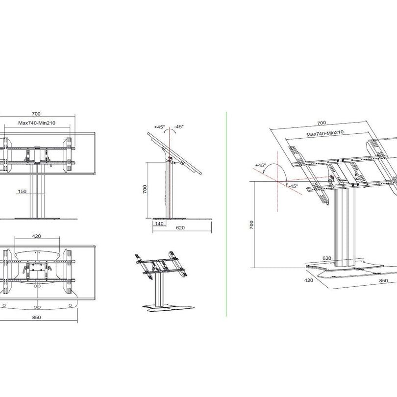 Multibrackets M Public Display Stand 80 HD Floorbase Single Silver