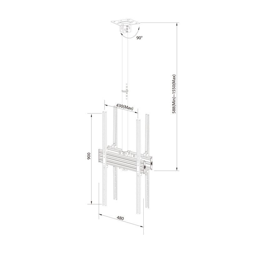 Multibrackets M Ceiling Mount Pro MBC1UX2P 400x900