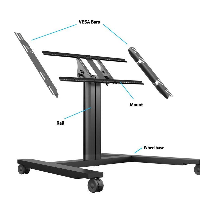 Multibrackets M Public Display Stand 80 HD Wheelbase Single Black