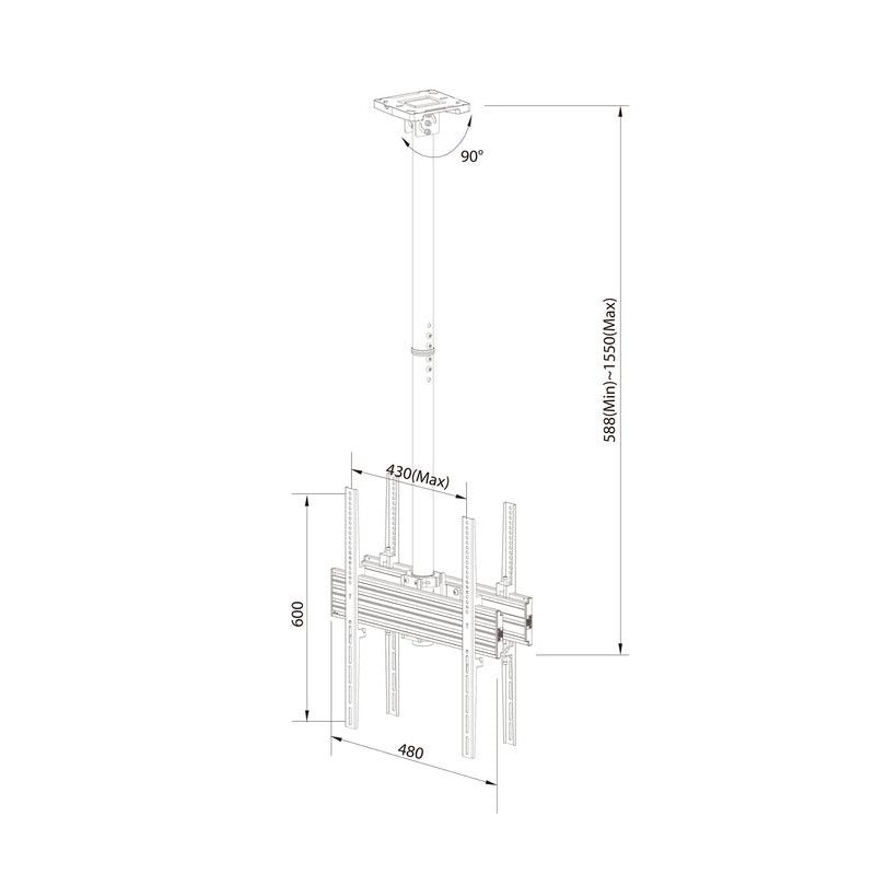 Multibrackets M Ceiling Mount Pro MBC1UX2P 400x600