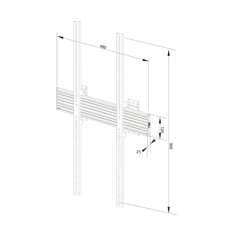 Multibrackets M Wallmount Pro MBW1UP 400x900 Fixed Black
