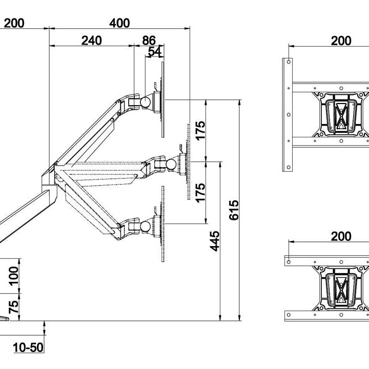 Multibrackets M VESA Gas Lift XL Single Silver HD