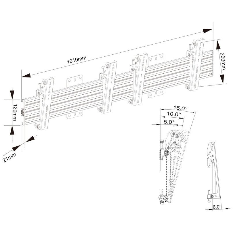 Multibrackets M Wallmount Pro MBW2U Tilt 200 Black
