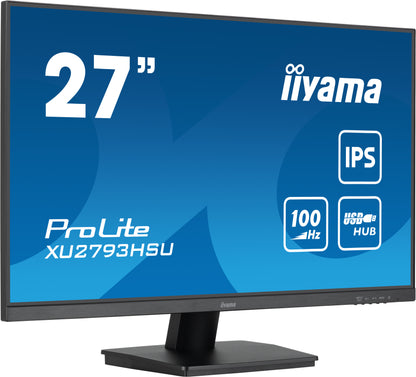 iiyama ProLite XU2793HSU-B6 27” IPS technology panel with USB hub and 100Hz refresh rate