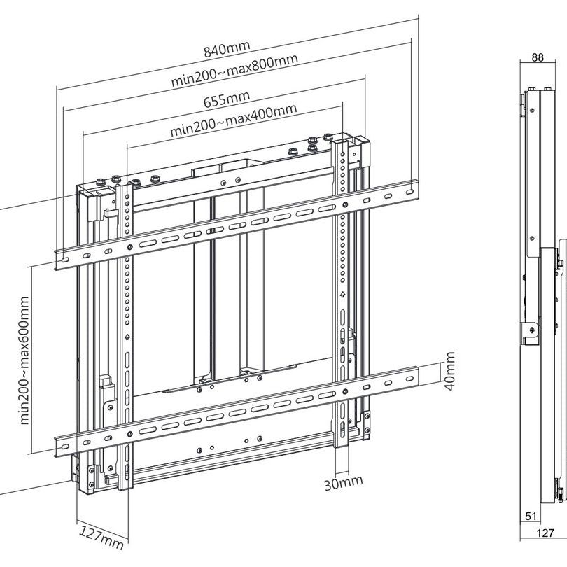 Multibrackets M Counterbalanced Wallmount HD 60-90kg
