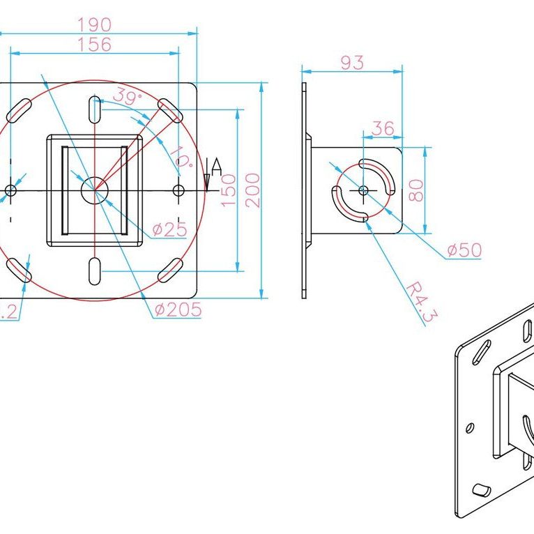 Multibrackets M Ceiling Mount Pro MBC4X4U Adjustable