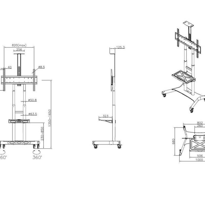Multibrackets M Public Floorbase Basic 180 incl shelf & cameraholder