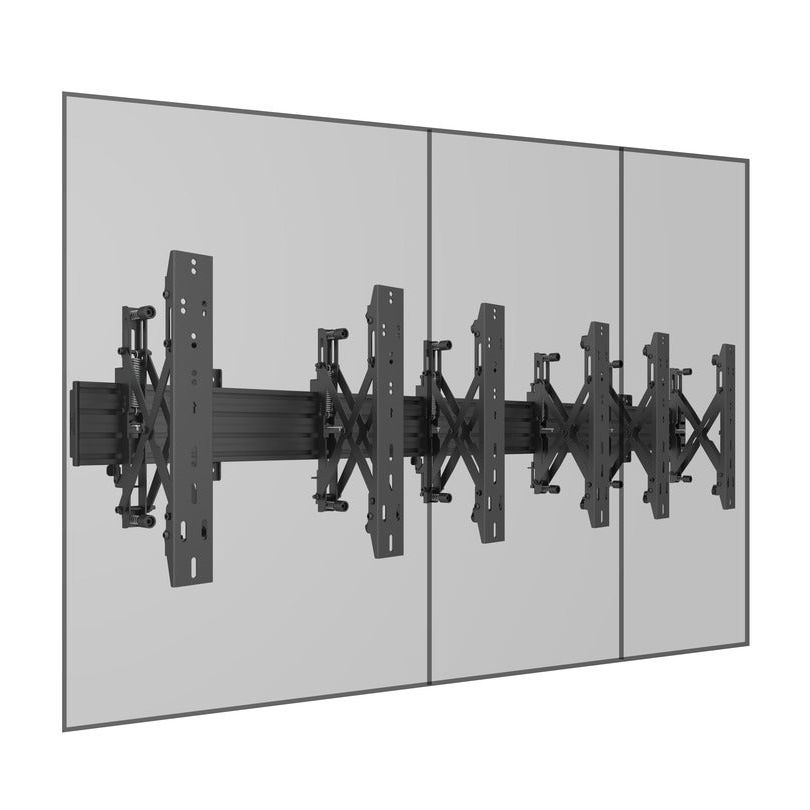 Multibrackets M Wallmount Pro MBW3x1UP Push In Pop Out Black