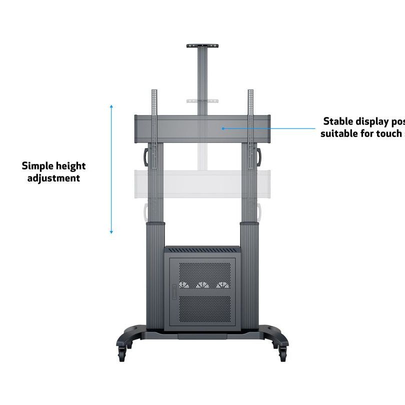 Multibrackets M Public Floorstand Dual Pillar 180 HD with AV Cabinet