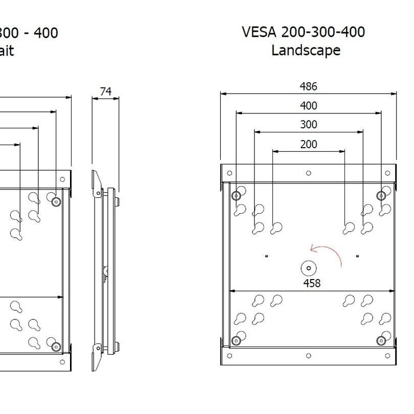 Multibrackets M VESA Wallmount Flip 200/300/400
