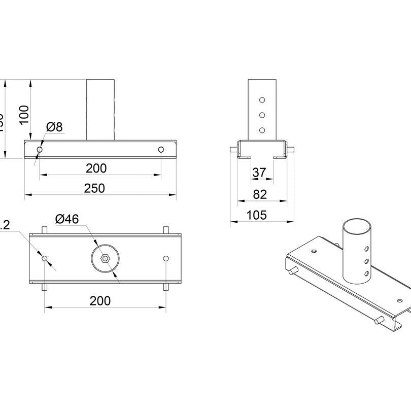 Multibrackets M Ceiling Extension Pro - OM55N-D/OM46N-D