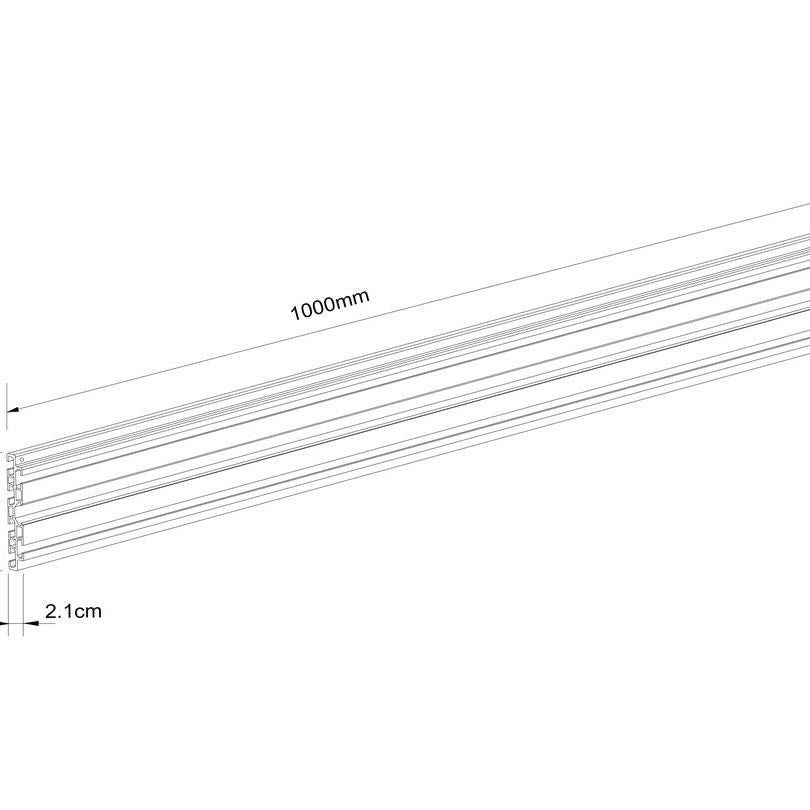 Multibrackets M Pro Series - Single Screen Rail 100cm Black