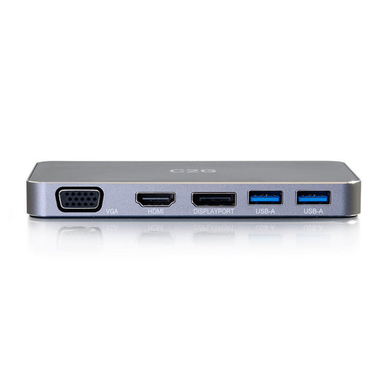 C2G USB-C® 7-in-1 Dual Display MST Docking Station with HDMI®, DisplayPort™, VGA and Power Delivery up to 100W - 4K 30Hz