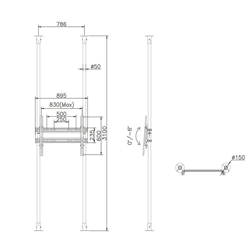 Multibrackets M Floor to Ceiling Mount Pro MBFC2P1UHD