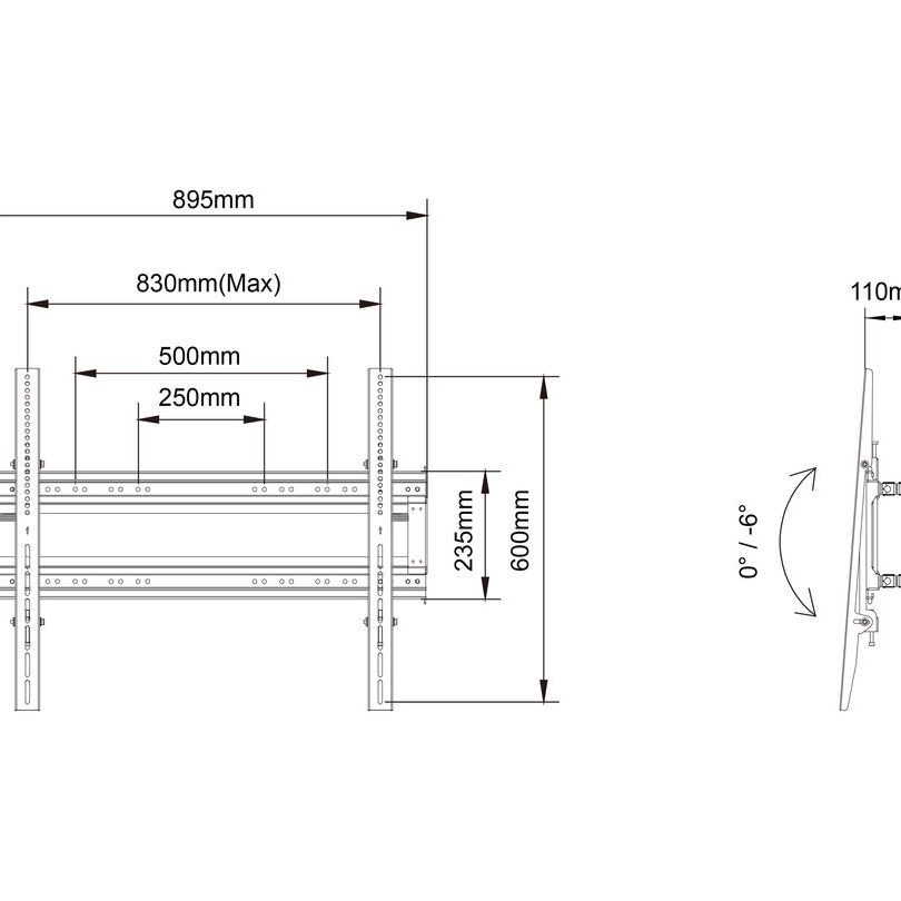 Multibrackets M Pro Series - Dual Pole bracket 800X600