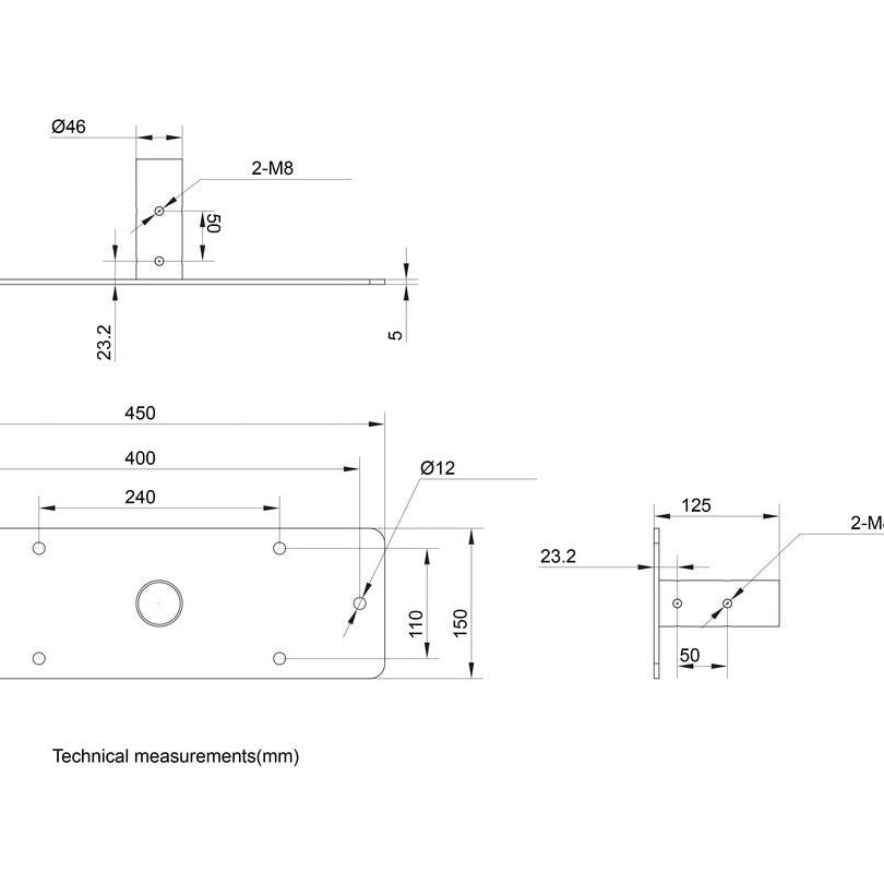 Multibrackets M Pro Series - Bolt Down Pole Plate
