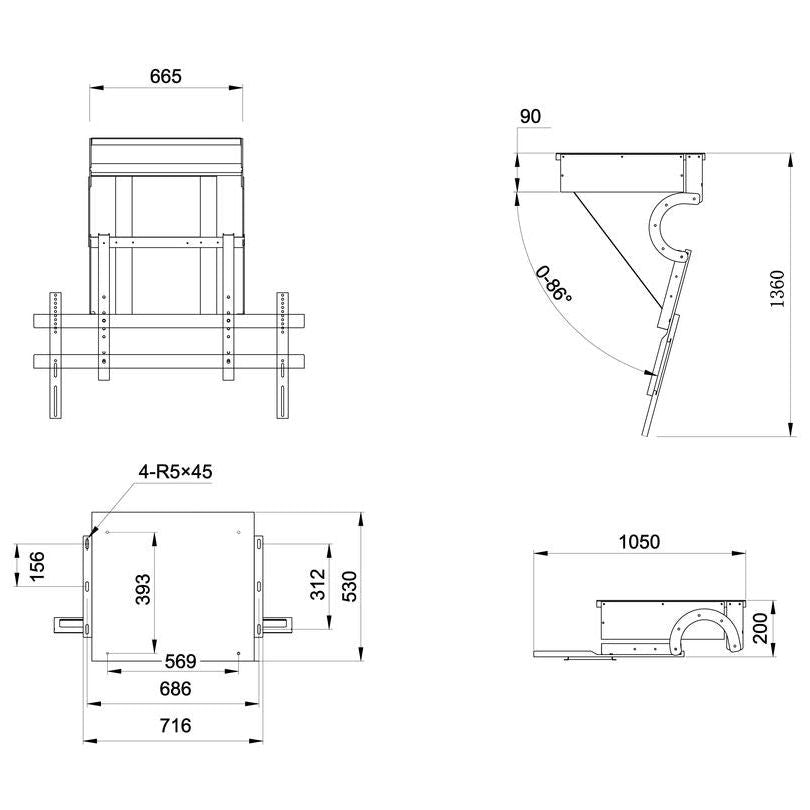 Multibrackets M Motorized Ceiling Mount Pro SD