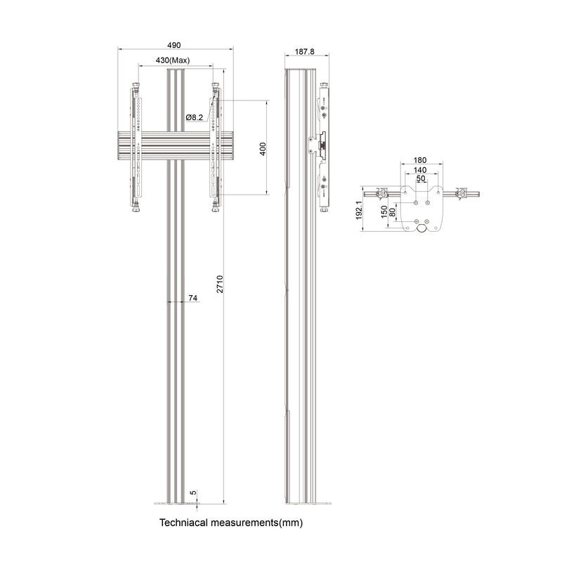 Multibrackets M Floormount Column Pro MBFC1U 270 Micro Adjustable