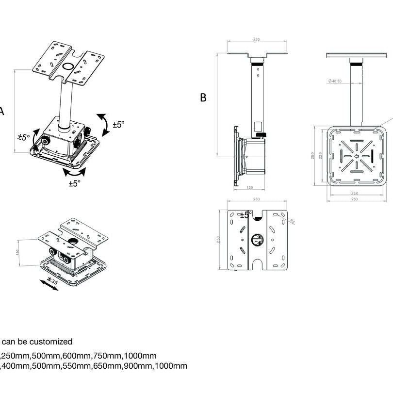 Multibrackets M Projector Mount Pro HD 40kg Black
