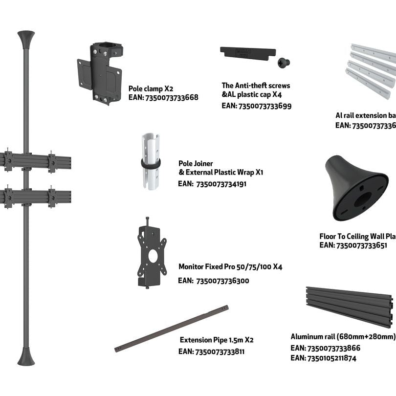 Multibrackets M Floor to Ceiling Mount Pro MBFC2X2U-F100