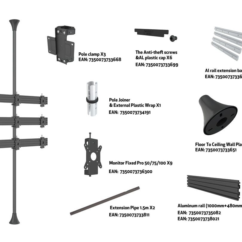 Multibrackets M Floor to Ceiling Mount Pro MBFC3X3U-F100