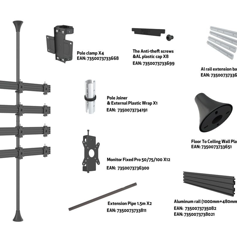 Multibrackets M Floor to Ceiling Mount Pro MBFC3X4U-F100
