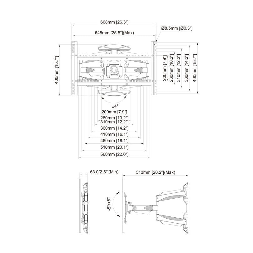 Multibrackets M VESA Flexarm Full Motion Dual Portrait 400x600
