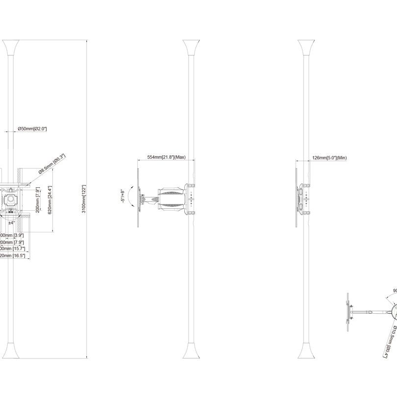 Multibrackets M Floor to Ceiling Mount Pro MBFC1FP