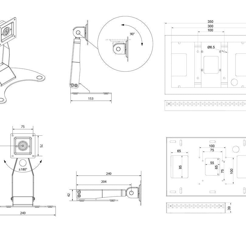 Multibrackets M Tablestand for Lockable Tablet Mount + Enclosure