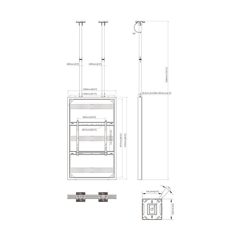 Multibrackets M Pro Series Enclosure 75" Ceiling Large White