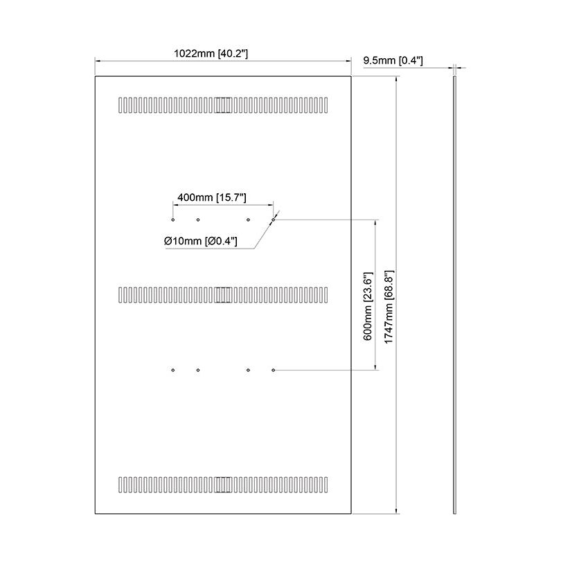 Multibrackets M Pro Series - Enclosure 75" Back Plate Large Black