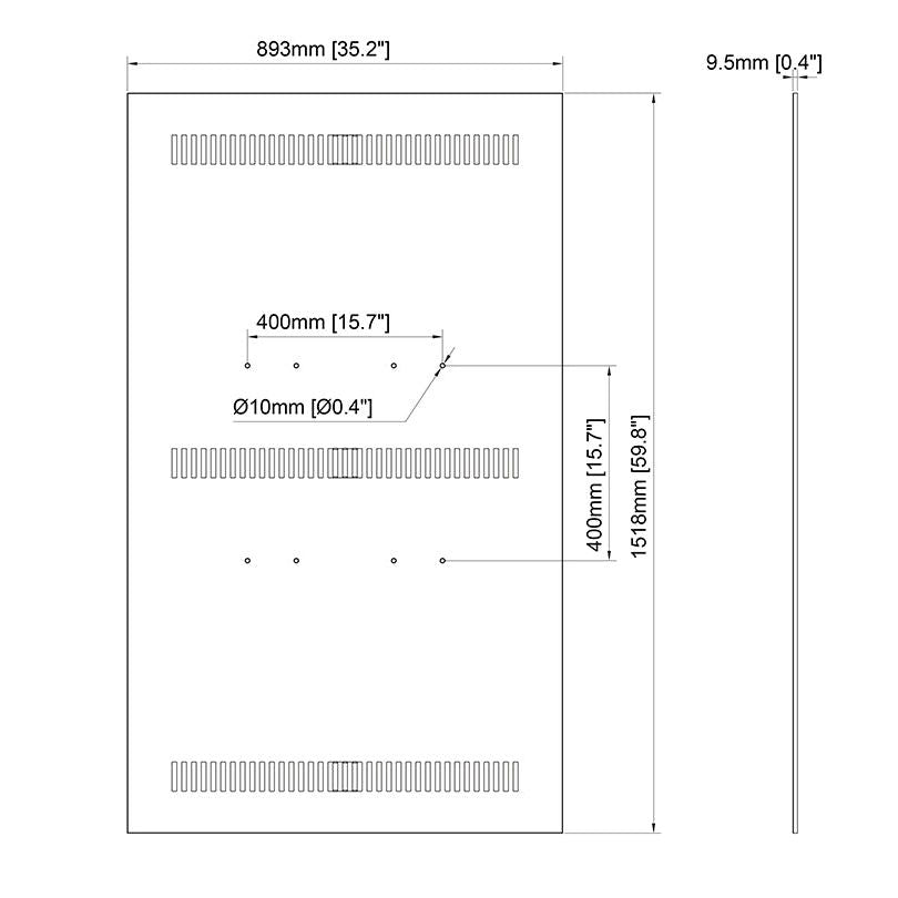 Multibrackets M Pro Series - Enclosure 65" Back Plate Medium Black
