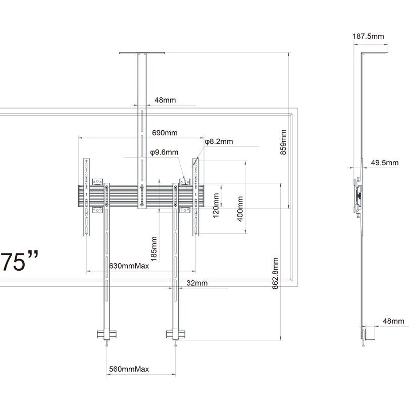 Multibrackets M Wallmount Pro MBW1U Fixed w. camera and soundbar holder