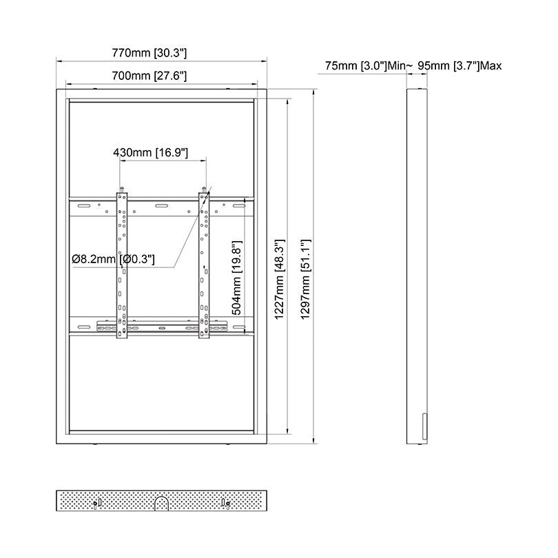 Multibrackets M Pro Series - Enclosure 55" Wall Medium White