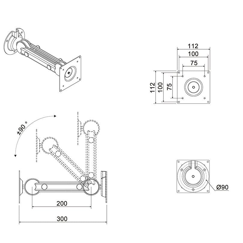 Multibrackets M VESA Monitor/Tablet Arm 75/100