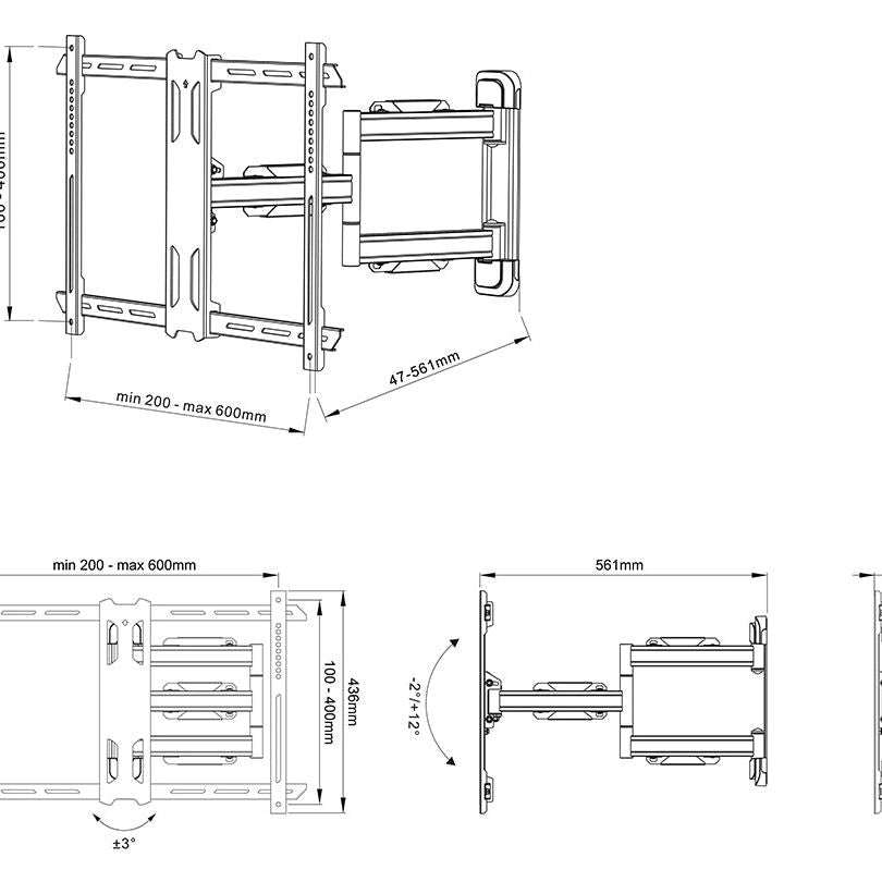 Multibrackets M Universal Flexarm Pro 40hg HD Single White