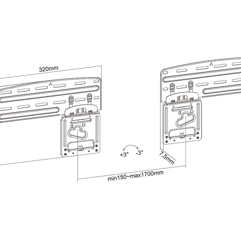 Multibrackets M QLED/UHD Wallmount Series 43-85" Slim Fit