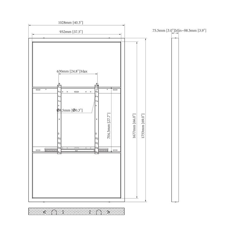 Multibrackets M Pro Series - Enclosure 75" Wall Large Black