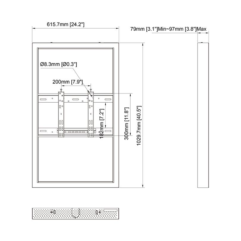 Multibrackets M Pro Series - Enclosure 43" Small White
