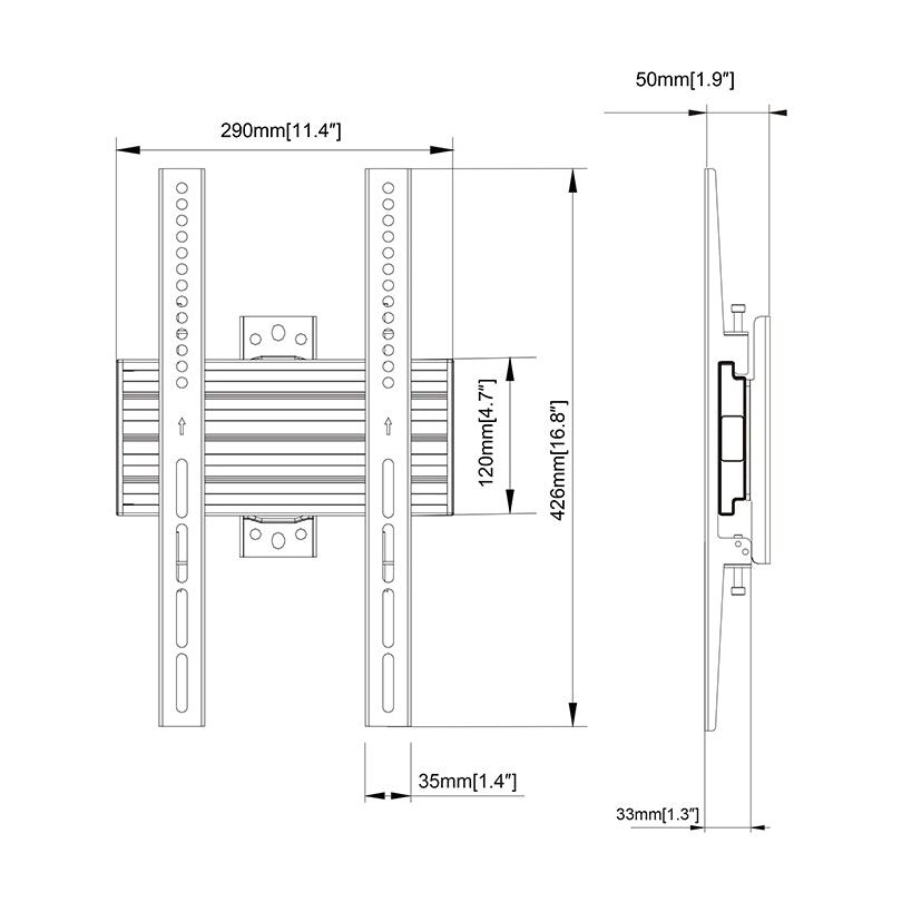 Multibrackets M Wallmount Pro MBW1UP 200x400 Fixed Black