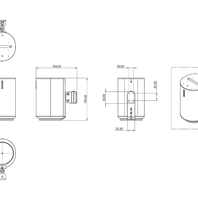 Multibrackets M Sonos Wall Mount for ERA100 - Black