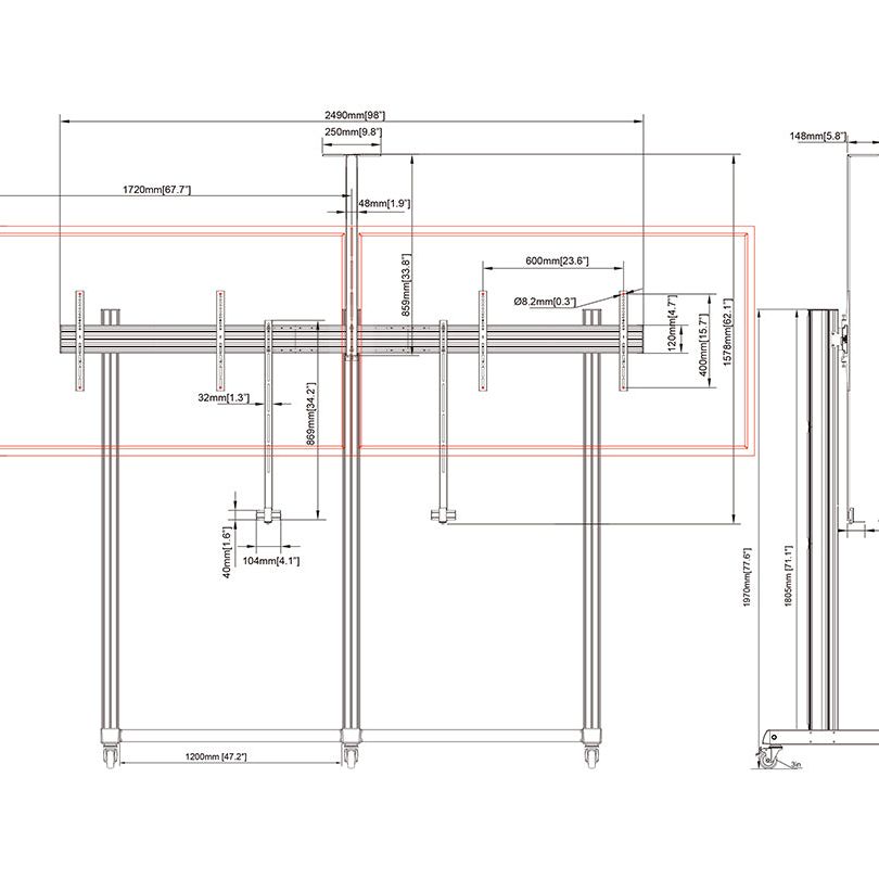 Multibrackets M Pro Series - Collaboration Floorstand Side by Side 75"