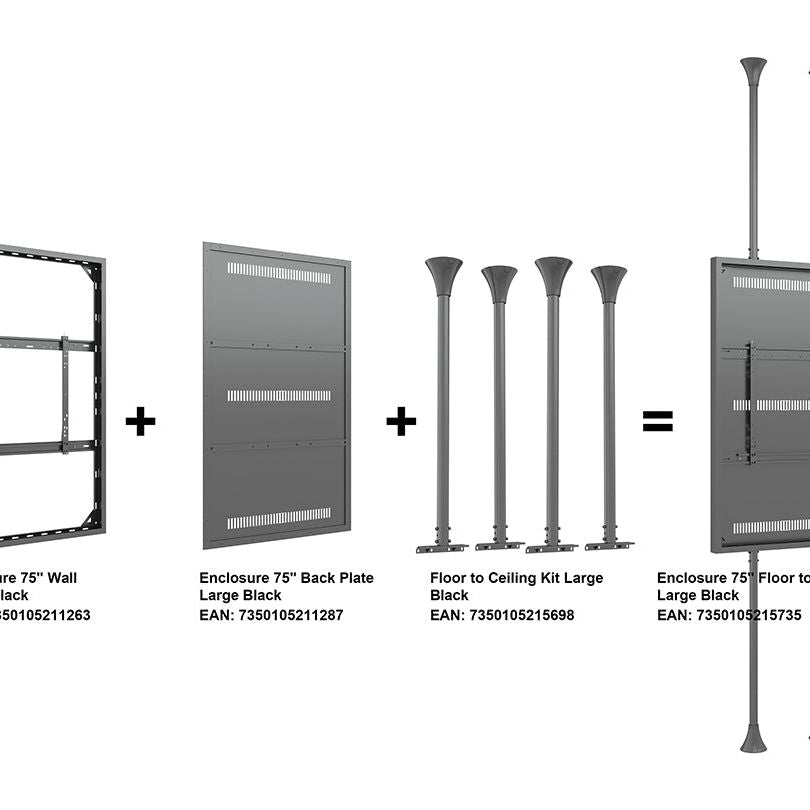 Multibrackets M Pro Series Enclosure - Floor to Ceiling Kit Large Black