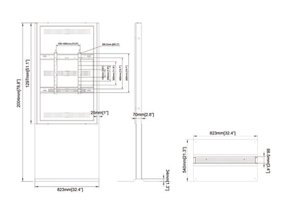Multibrackets M Pro Series - Enclosure Totem Covered 55" Floorbase