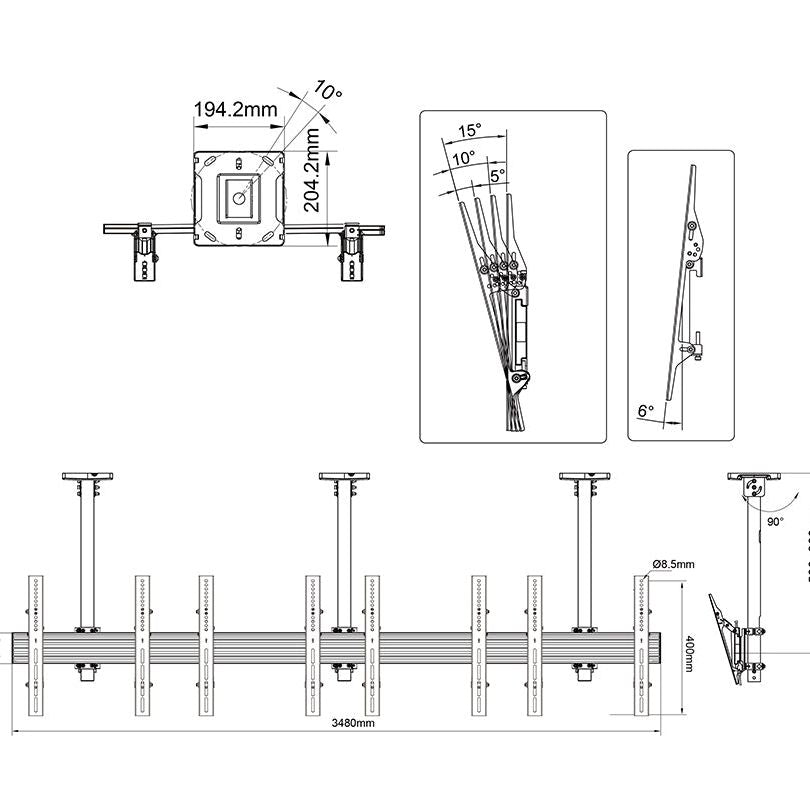 Multibrackets M Menu Board Mount Pro MBC5X1UP
